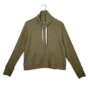 NEW Aerie Snowday Olive Green Mock Waffle Knit Women’s Hoodie Sweatshirt Sz S